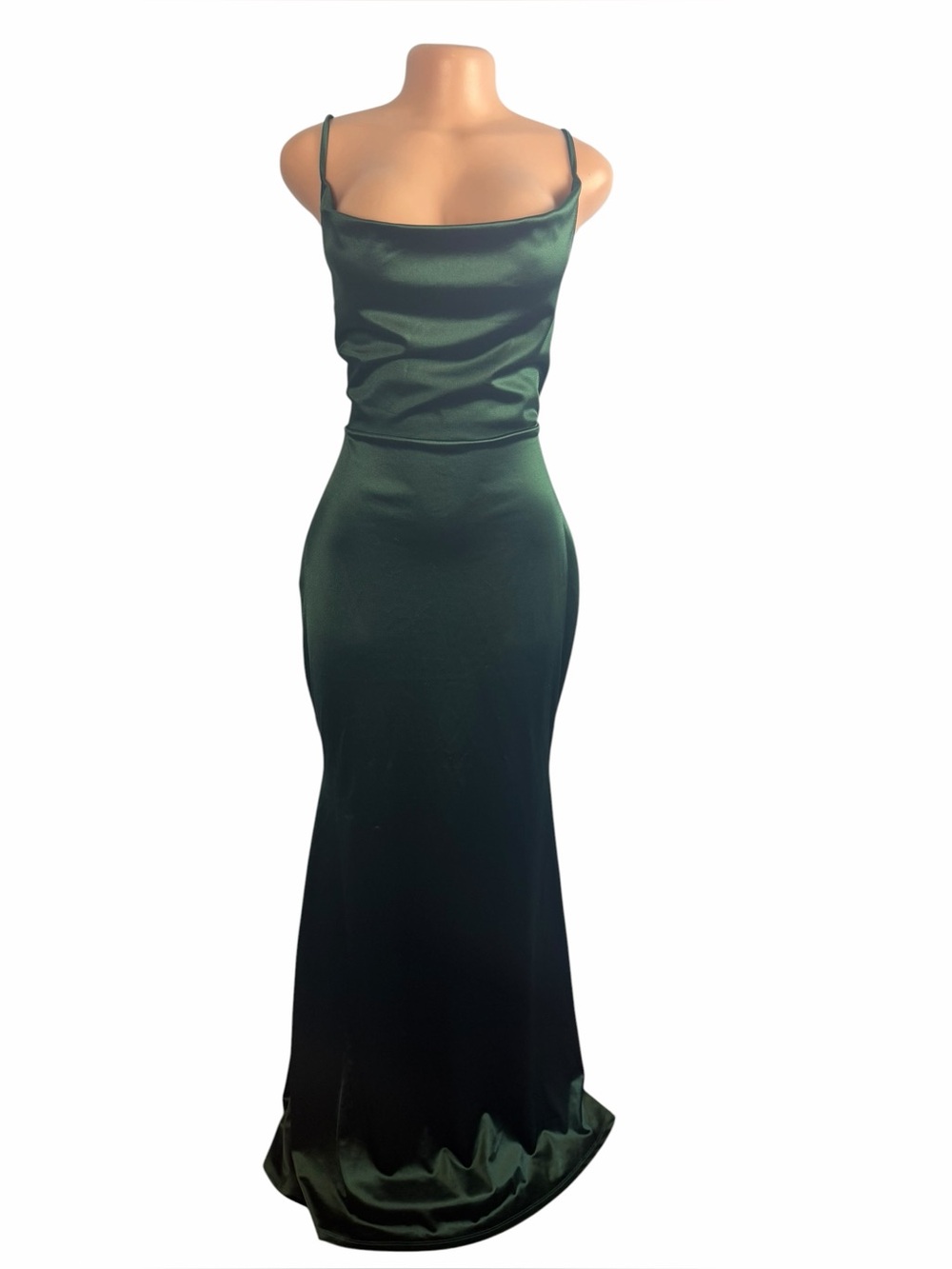 Windsor Hunter Green Satin Maxi Dress - Picture 2 of 10